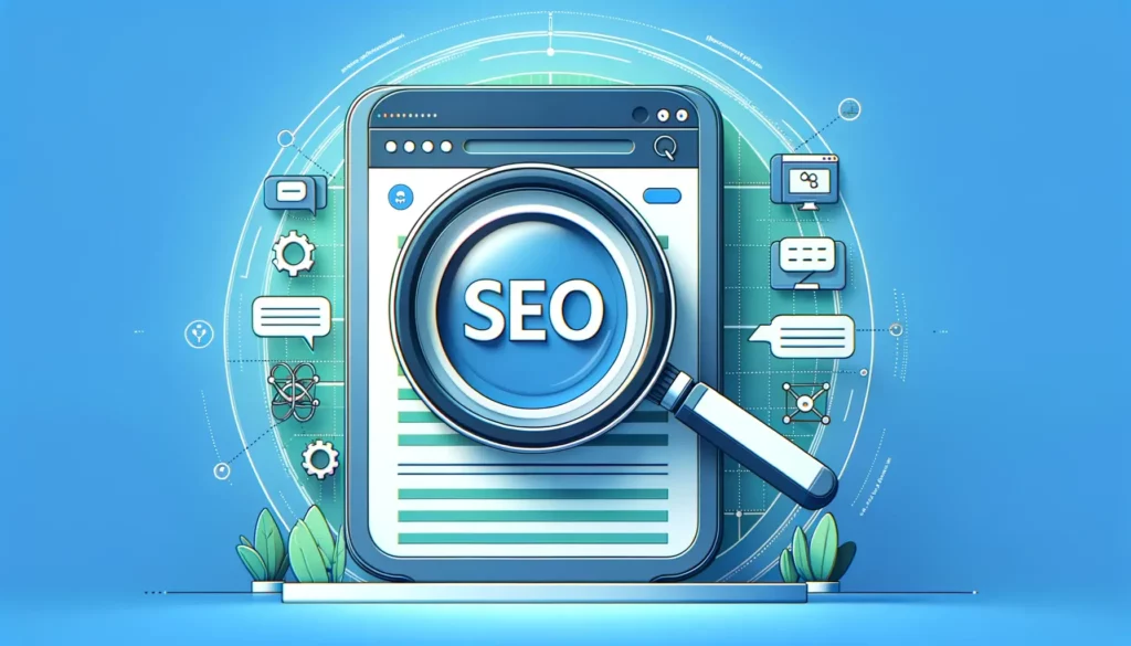 SEO (검색 엔진 최적화)를 형상화한 이미지