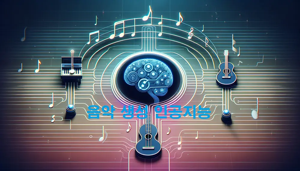 음악 생성 인공지능 서비스를 형상화한 이미지
